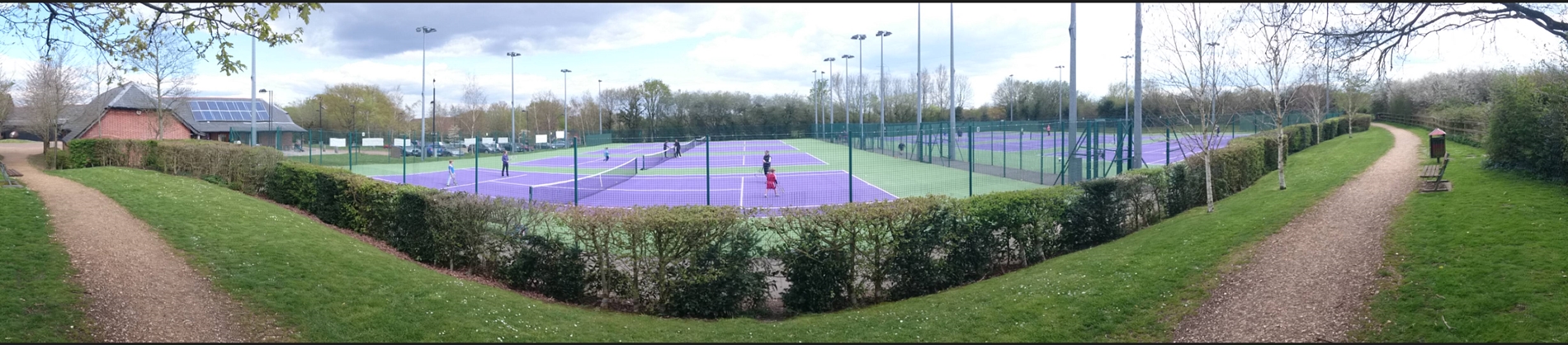 Panorama view of the Totton & Eling Tennis Centre
